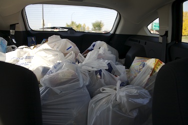 car full of food