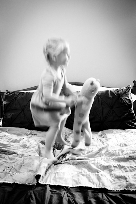 Jumping on the bed!